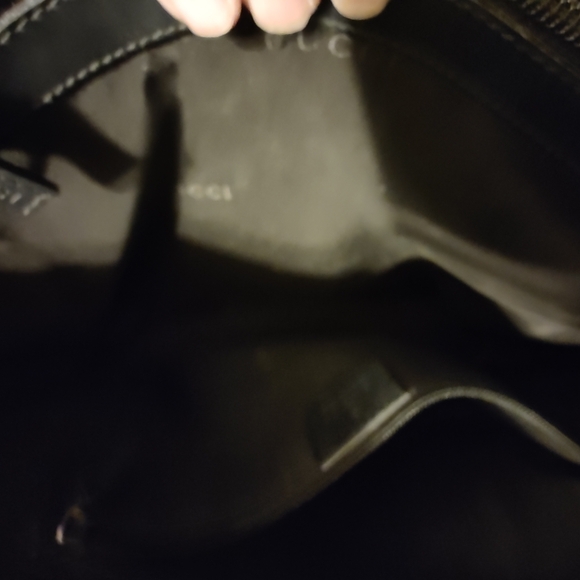 Black Gucci Leather Tote Bag with Bamboo Handles - Picture 6 of 10